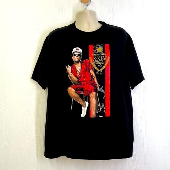 Alstyle Classic - Bruno Mars XXIV Magic Tour 2017 Graphic Short Sleeve Shirt XL - Picture 2 of 9